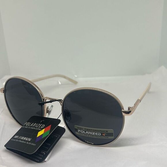 Giselle Polarized Round Sunglasses – Vintage Inspired UV Protection - Picture 1 of 3